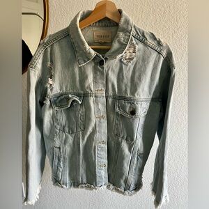 Moon River Distressed Denim Jacket